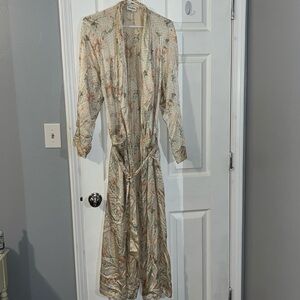 Floral silk robe